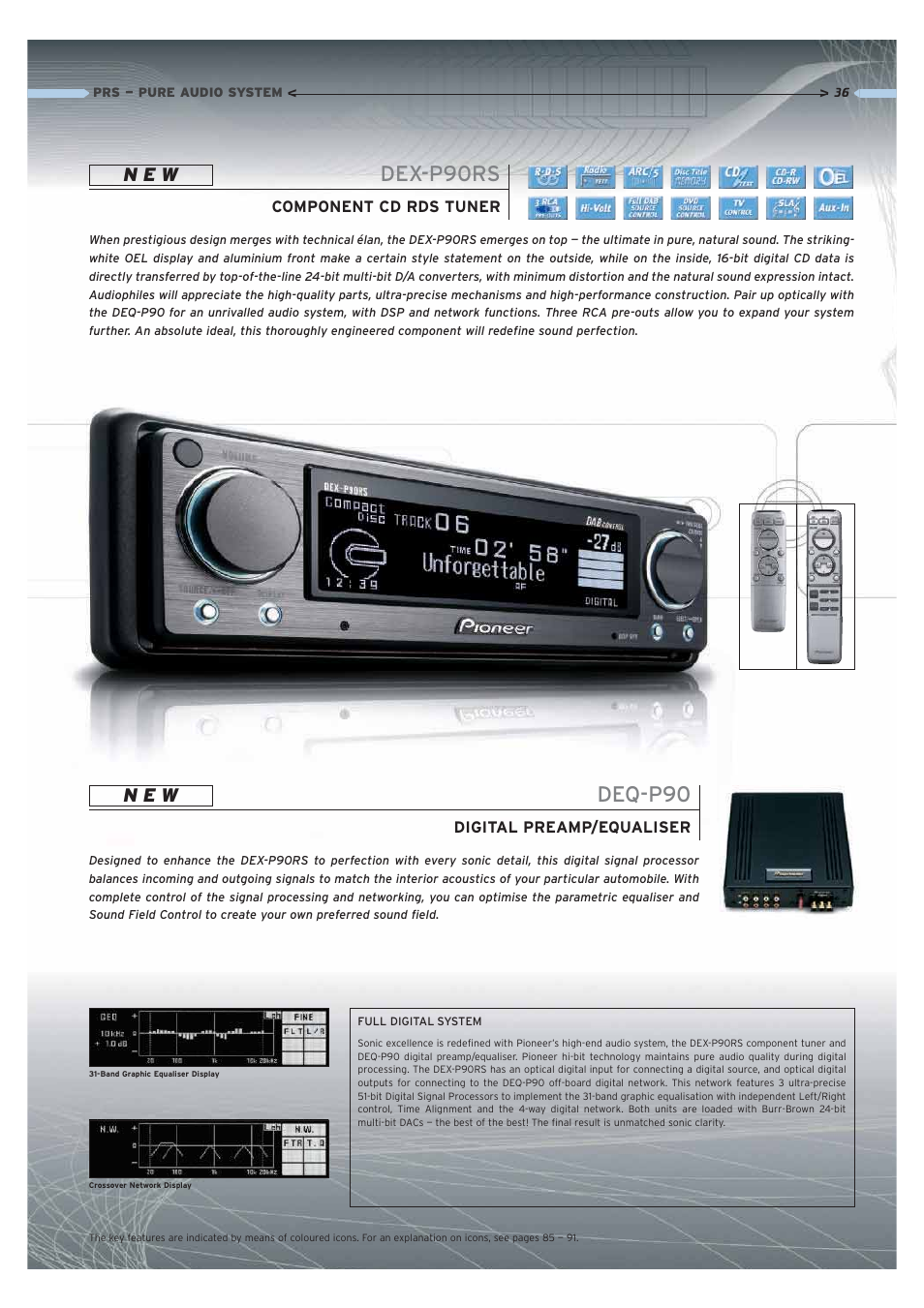 Dex-p90rs, Deq-p90, N e w | Pioneer Car CD MP3 Player User Manual | Page 36 / 39