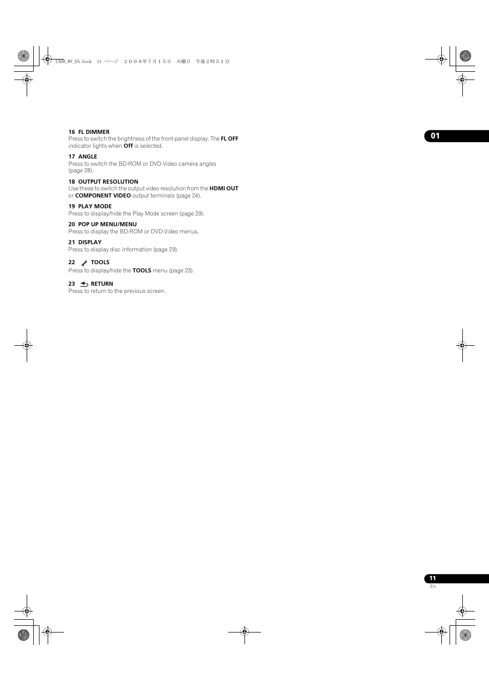 Pioneer BDP-LX08 User Manual | Page 11 / 72