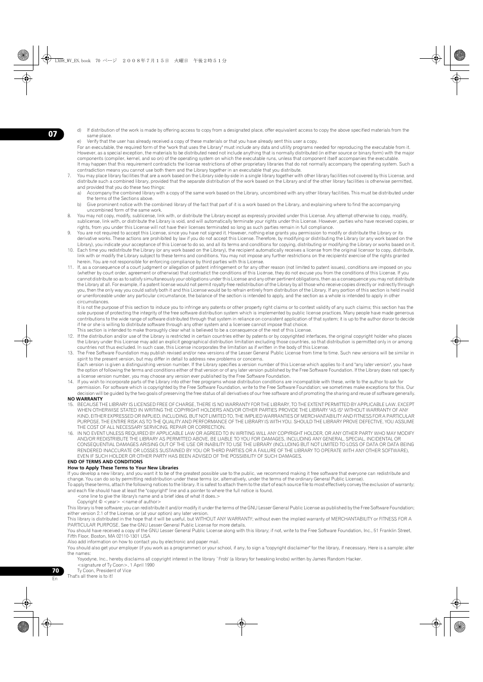 Pioneer BDP-LX08 User Manual | Page 70 / 72