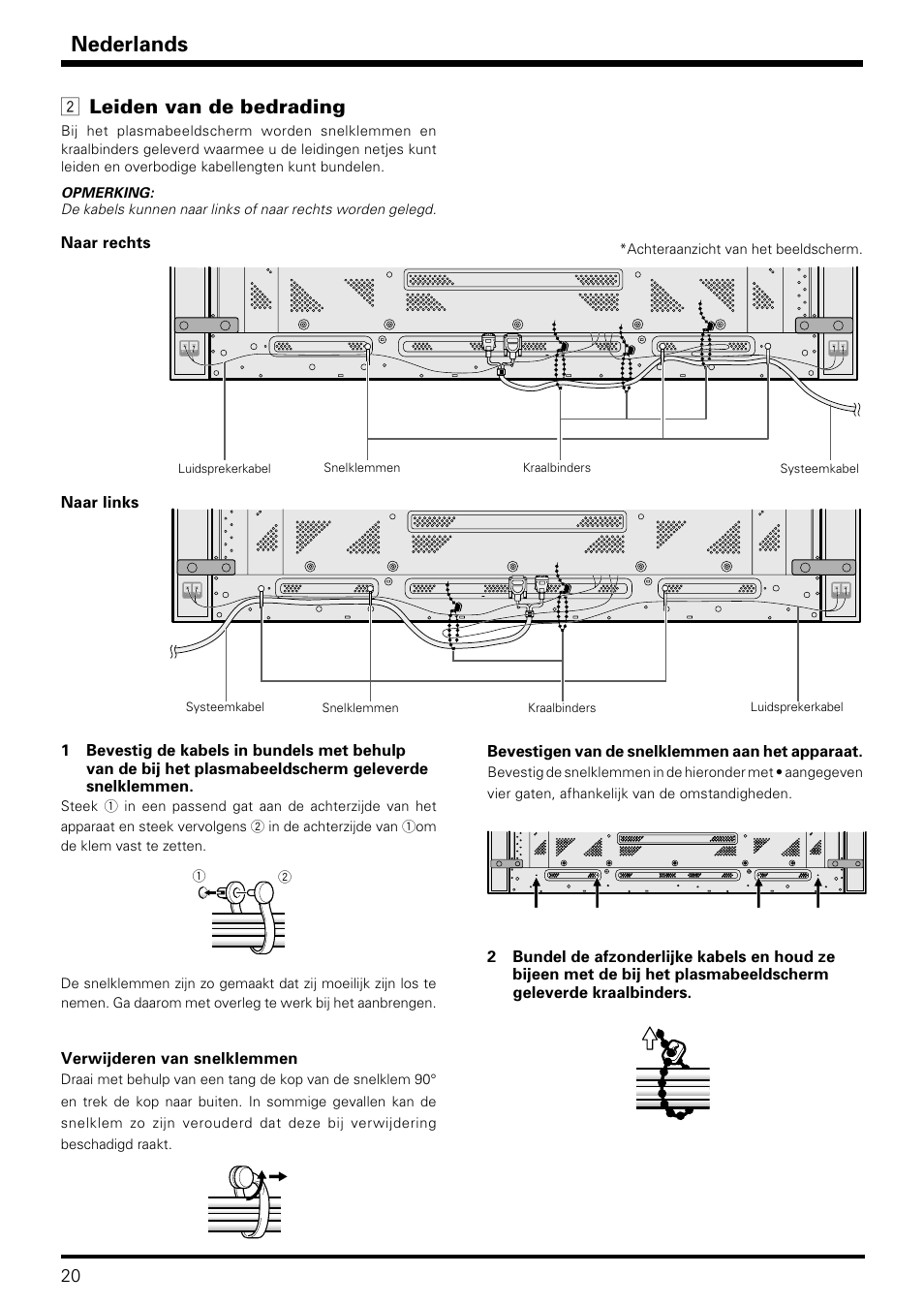 Nederlands, 2 leiden van de bedrading | Pioneer PDP-S09LR User Manual | Page 20 / 28