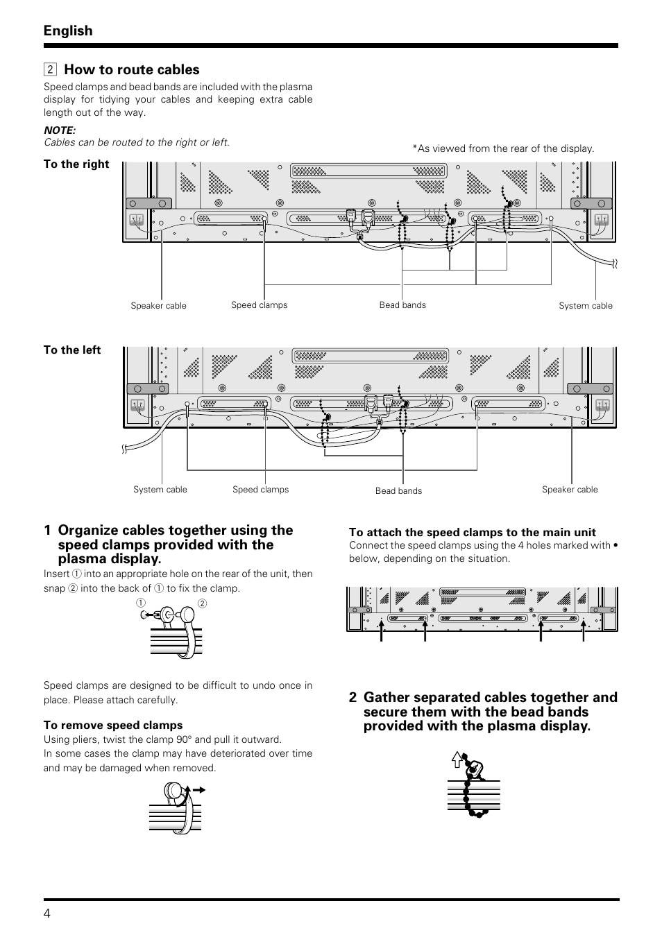 English 2 how to route cables | Pioneer PDP-S09LR User Manual | Page 4 / 28