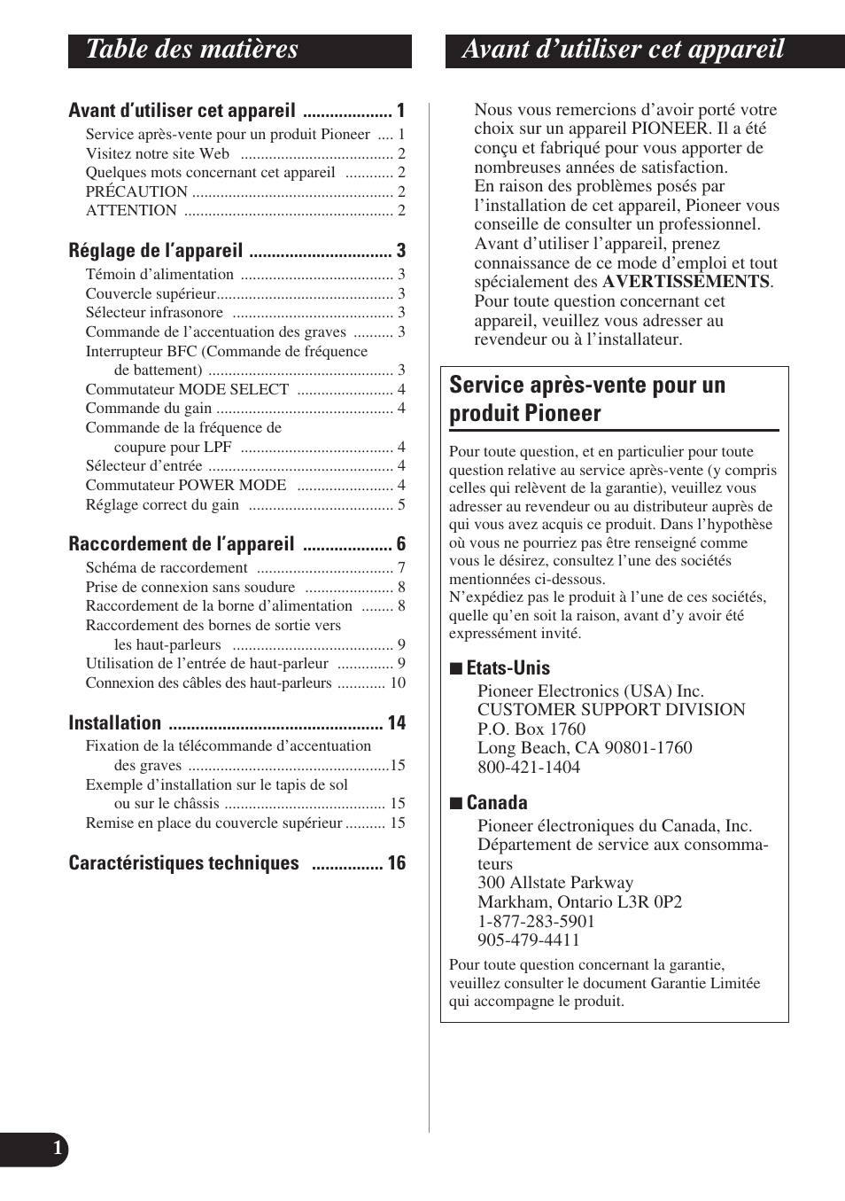 Pioneer PREMIER PRS-D1200M User Manual | Page 18 / 50