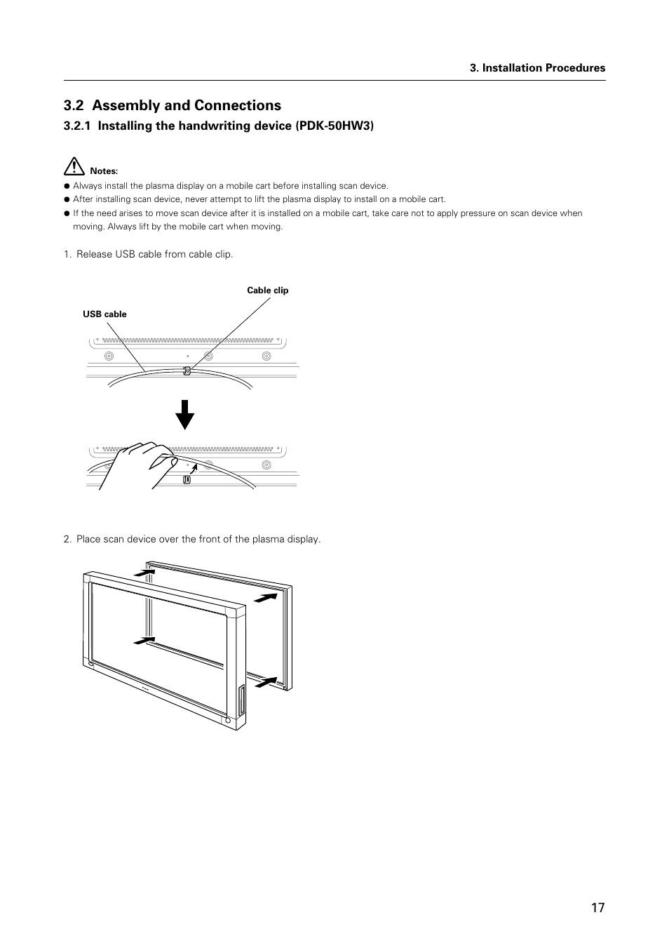 2 assembly and connections | Pioneer HANDWRITING DEVICE PDK-50HW3 User Manual | Page 17 / 52