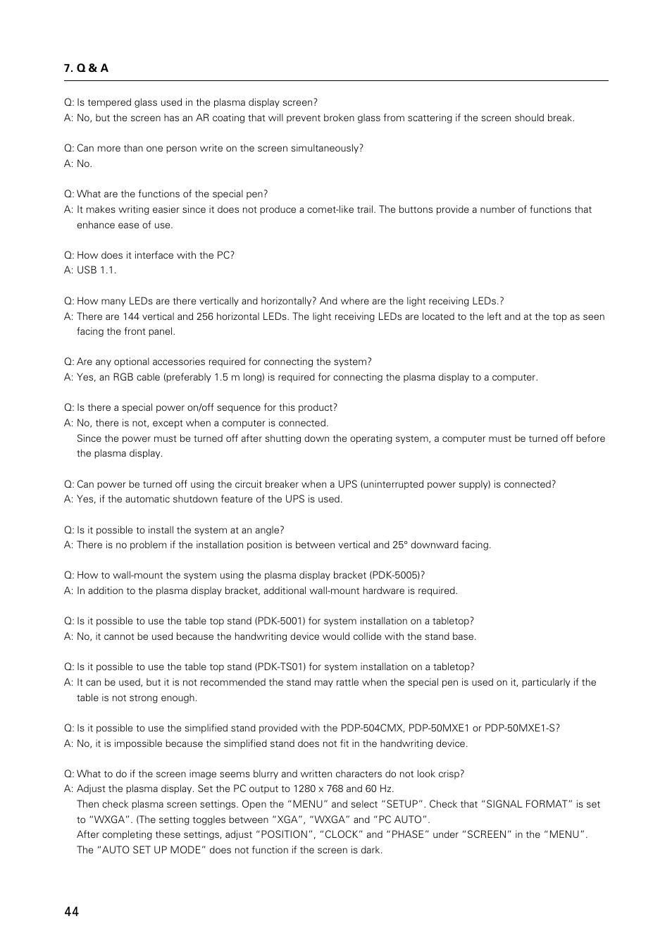 Pioneer HANDWRITING DEVICE PDK-50HW3 User Manual | Page 44 / 52