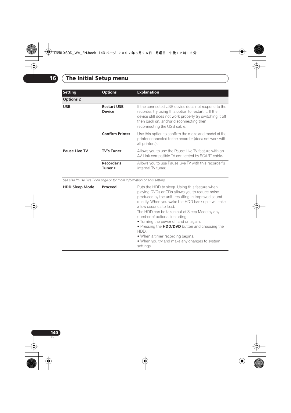 The initial setup menu 16 | Pioneer DVR-LX60D User Manual | Page 140 / 160