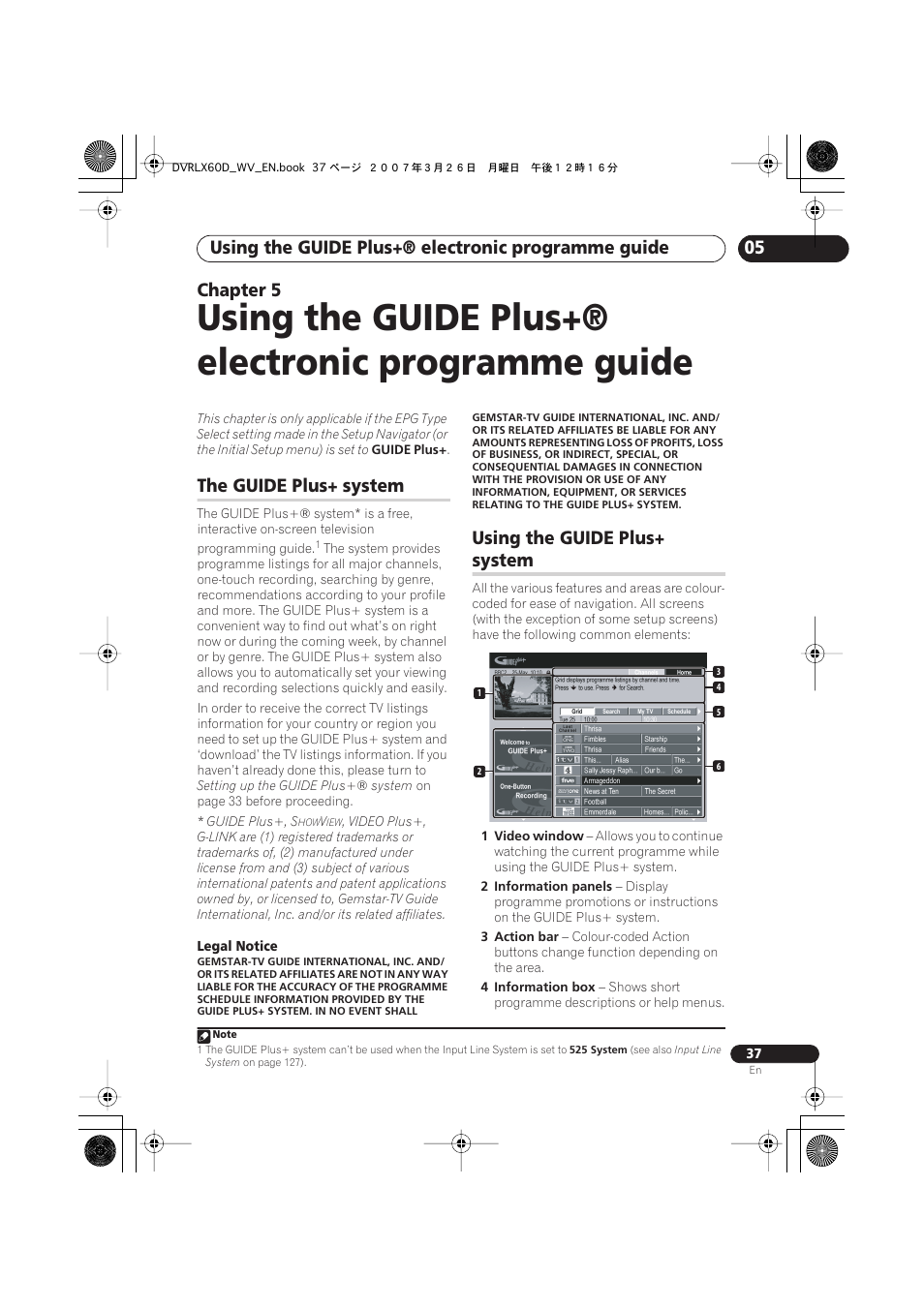 The guide plus+® system, Using the guide plus+® system, Using the guide plus+® electronic programme guide | 05 chapter 5, The guide plus+ system, Using the guide plus, System | Pioneer DVR-LX60D User Manual | Page 37 / 160