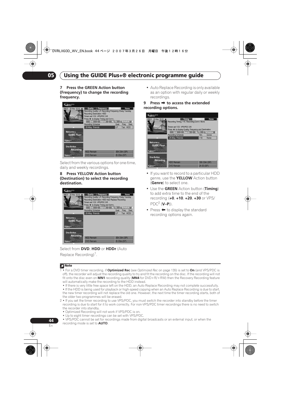 Pioneer DVR-LX60D User Manual | Page 44 / 160