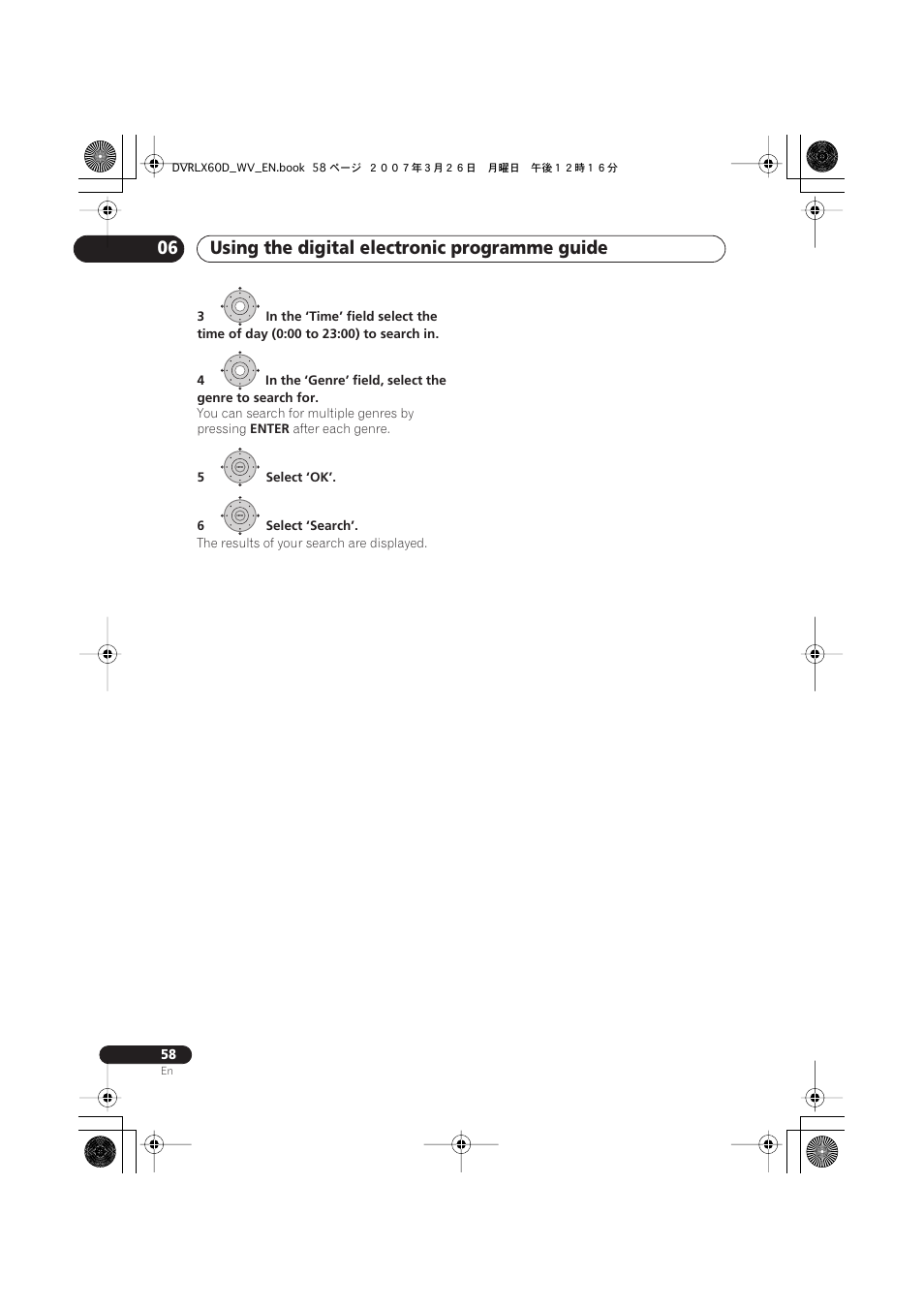 Using the digital electronic programme guide 06 | Pioneer DVR-LX60D User Manual | Page 58 / 160