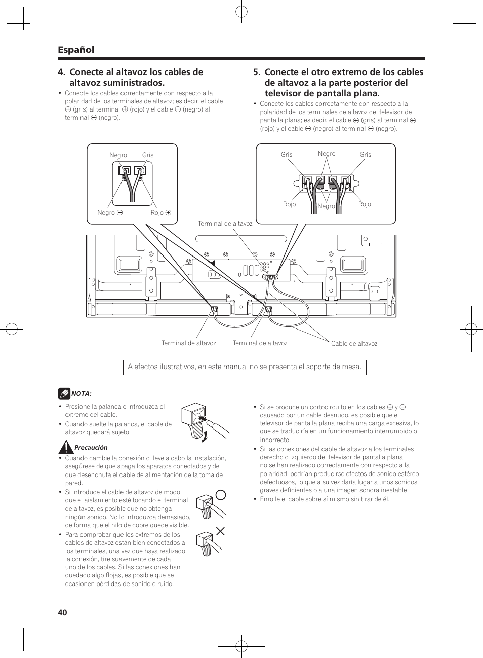 Español | Pioneer KURO PDP-S65 User Manual | Page 40 / 58