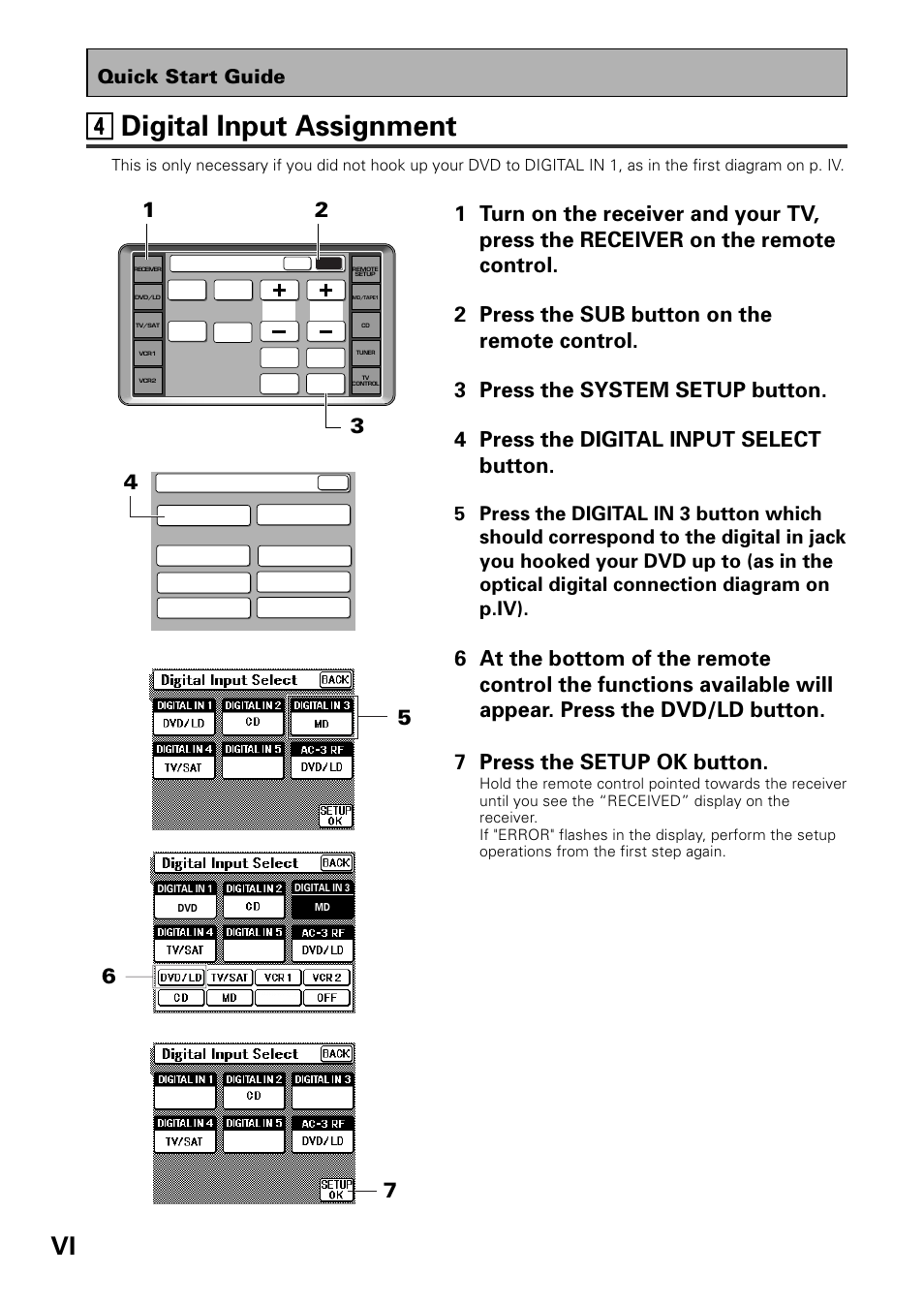 44 digital input assignment, Quick start guide | Pioneer VSX-39TX User Manual | Page 6 / 92