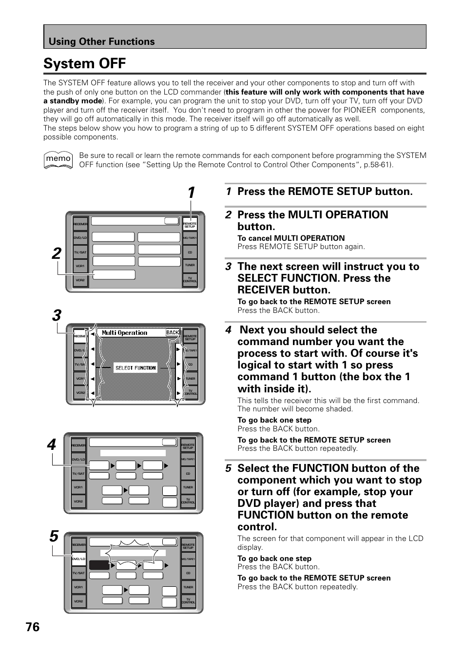 System off, Using other functions | Pioneer VSX-39TX User Manual | Page 76 / 92