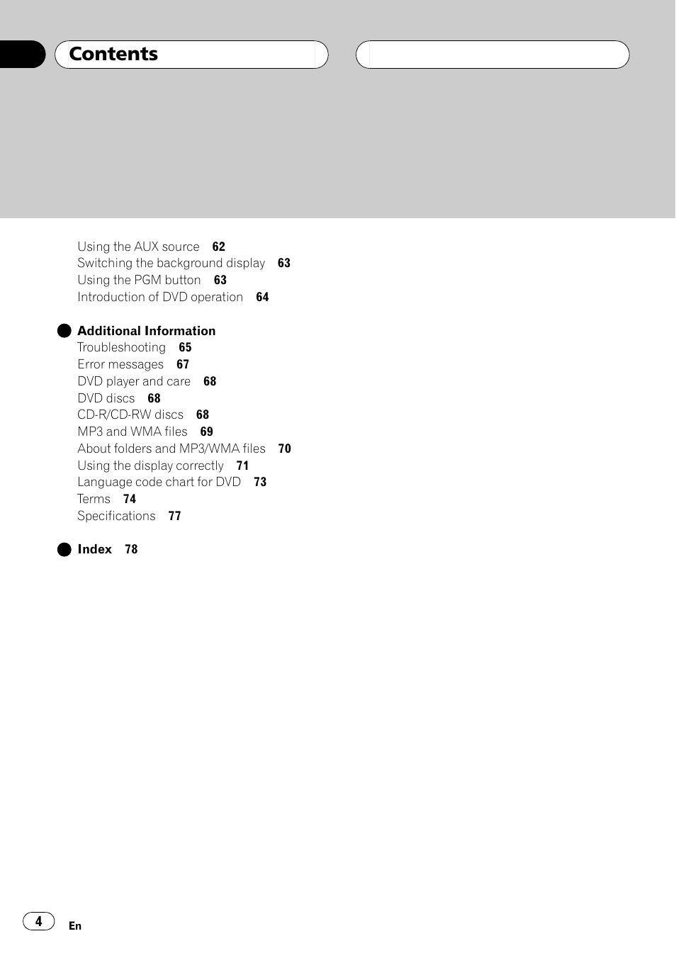 Pioneer AVX-P7650DVD User Manual | Page 4 / 79