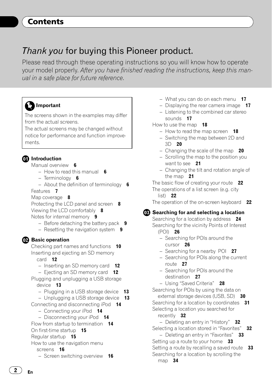 Pioneer AVIC F500BT User Manual | Page 2 / 129