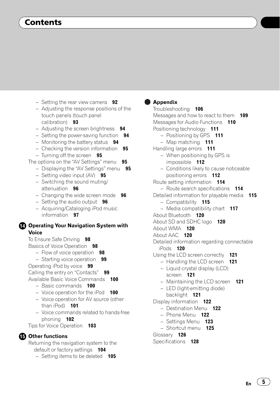 Pioneer AVIC F500BT User Manual | Page 5 / 129