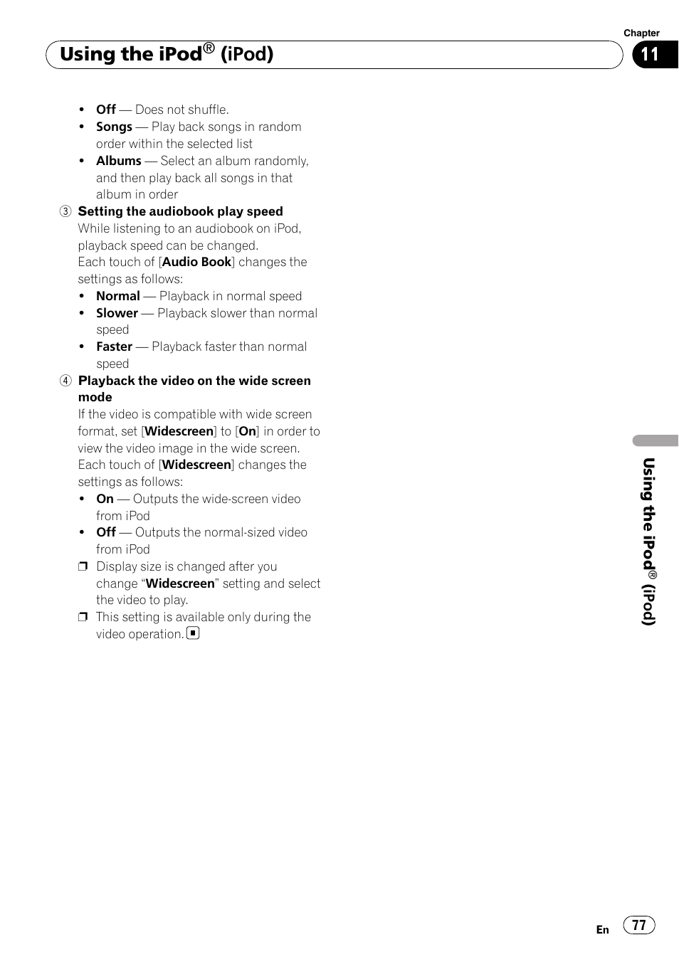 Using the ipod, Ipod) | Pioneer AVIC F500BT User Manual | Page 77 / 129