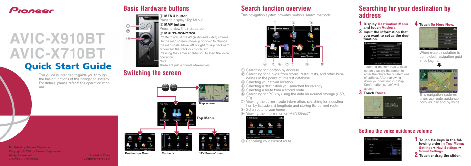 Pioneer AVIC-X910BT User Manual | 2 pages