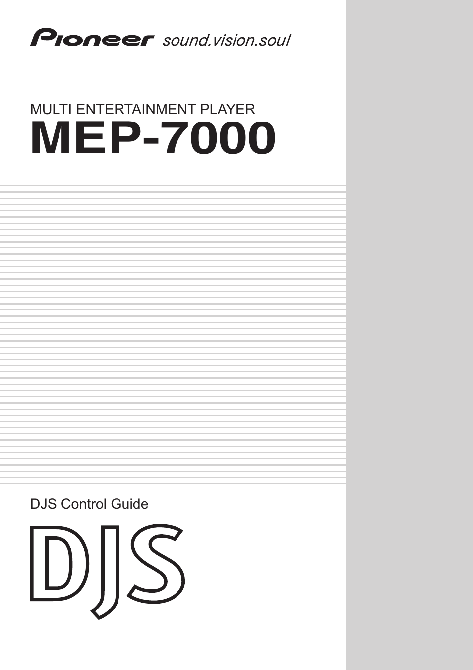 Pioneer MEP-7000 User Manual | 16 pages