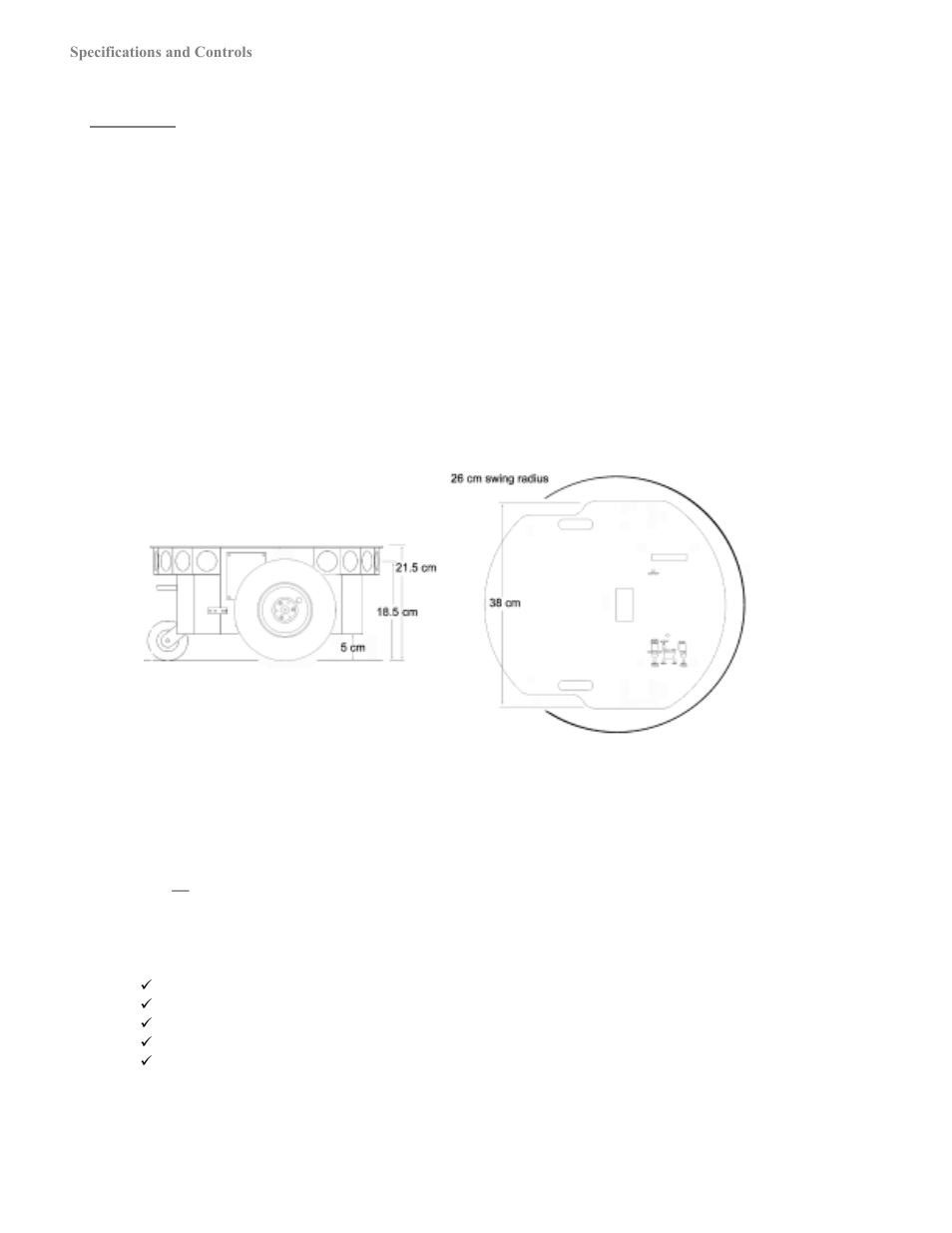 Specifications & controls, Physical characteristics, Main components | Chapter 3 specifications & controls, Hysical, Haracteristics, Omponents | Pioneer 2 / PeopleBot User Manual | Page 16 / 78