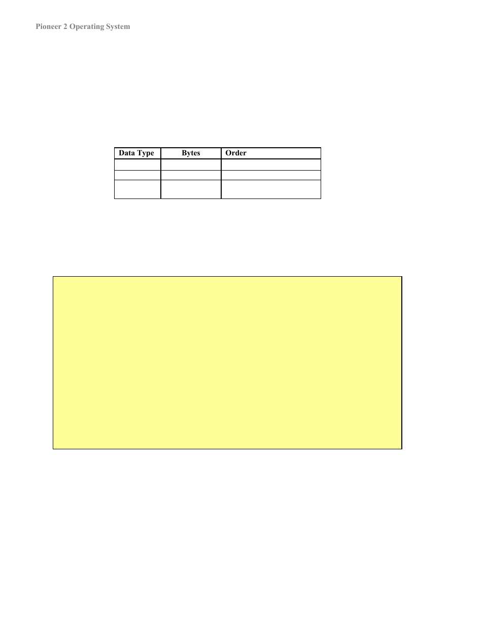 Packet data types, Packet checksum, Packet errors | Pioneer 2 / PeopleBot User Manual | Page 36 / 78