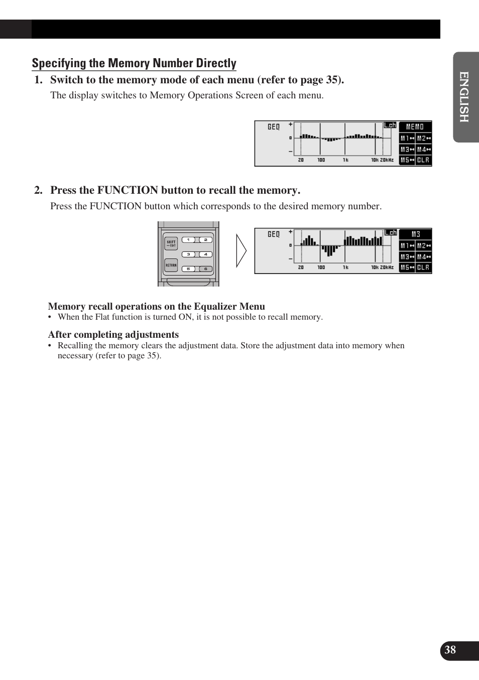 Specifying the memory number directly | Pioneer DEQ-P9 User Manual | Page 39 / 60