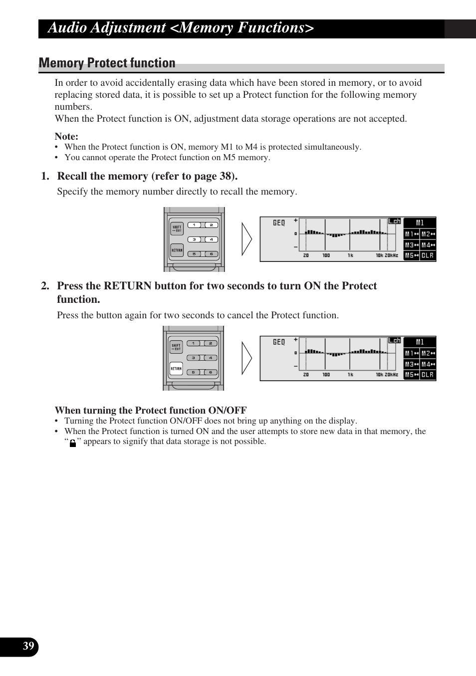 Memory protect function | Pioneer DEQ-P9 User Manual | Page 40 / 60