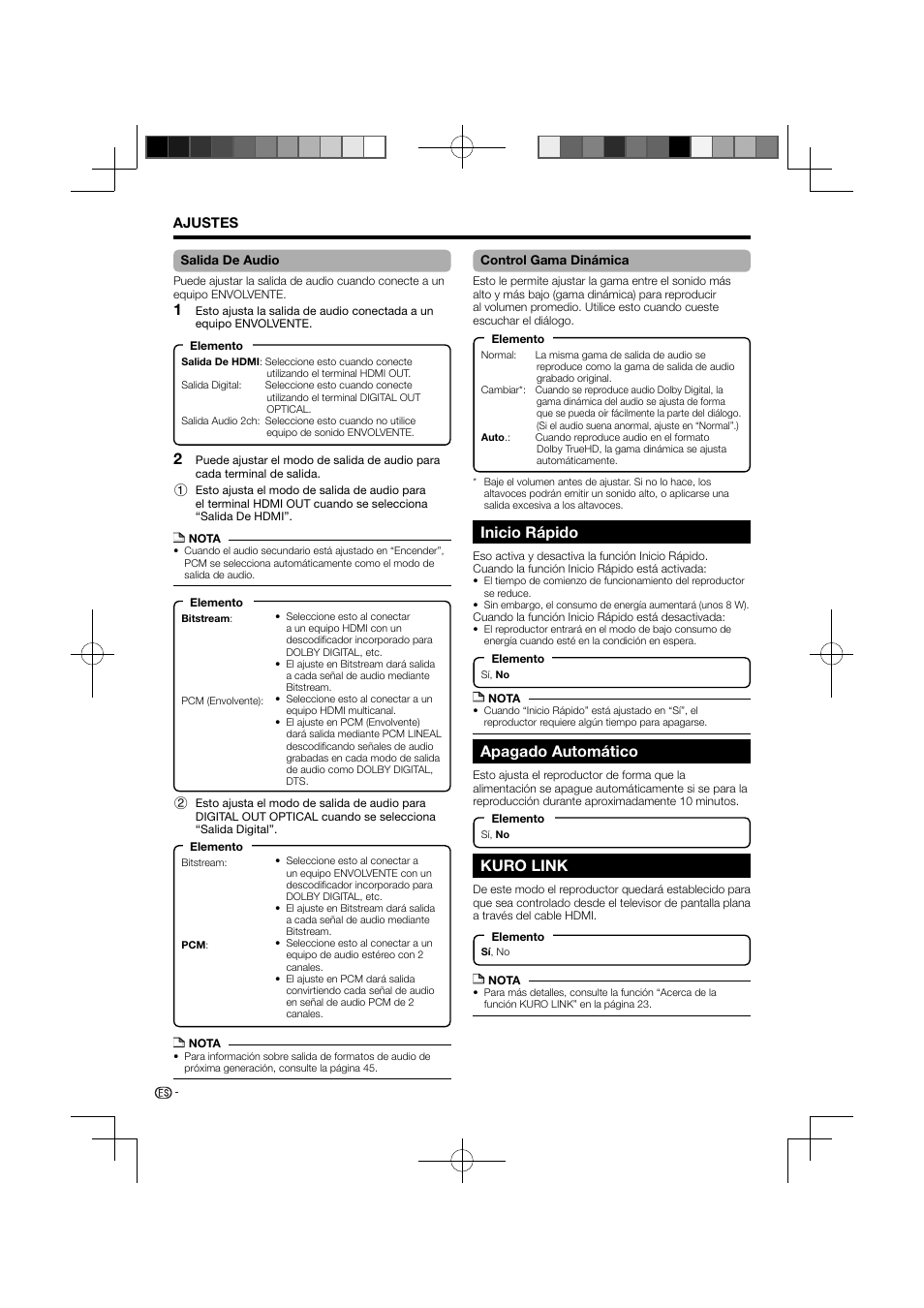 37–38 inicio rápido apagado automático kuro link, Inicio rápido, Apagado automático | Kuro link | Pioneer BDP-120 User Manual | Page 92 / 111