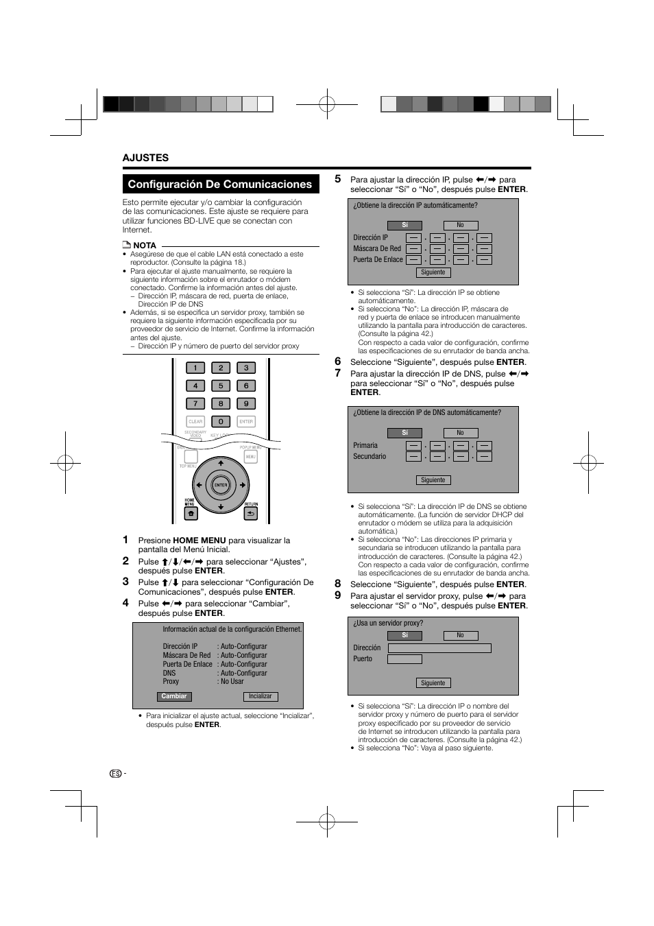 Configuración de comunicaciones –42, Configuración de comunicaciones | Pioneer BDP-120 User Manual | Page 94 / 111