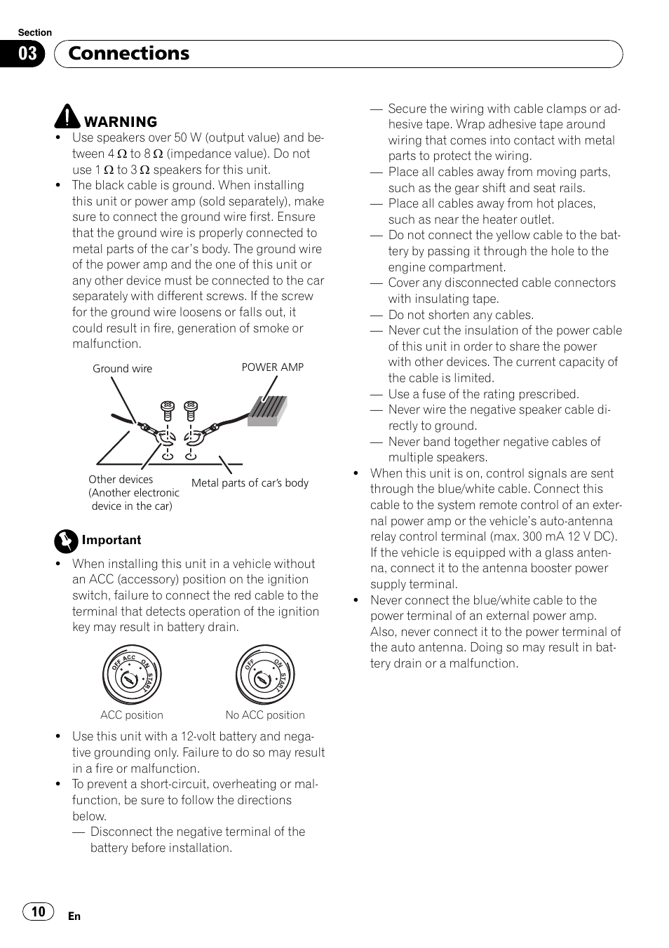 Connections | Pioneer DEH-1200MP User Manual | Page 10 / 52