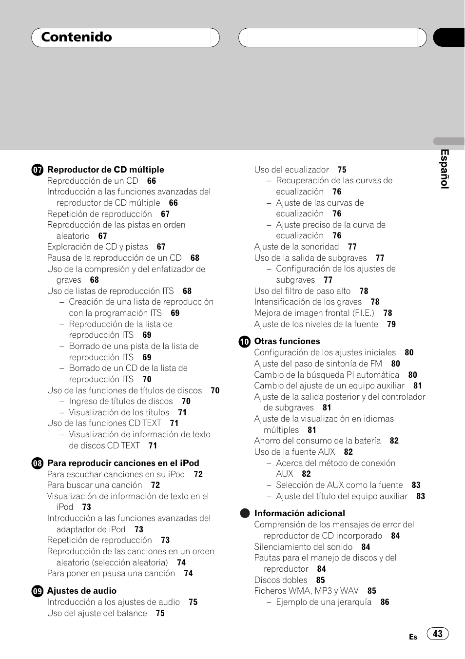 Pioneer RDS DEH-P40MP User Manual | Page 43 / 90