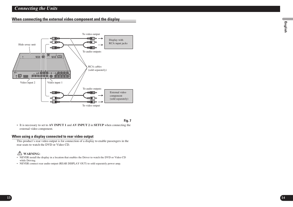 Connecting the units | Pioneer AVH-P7850DVD User Manual | Page 8 / 11