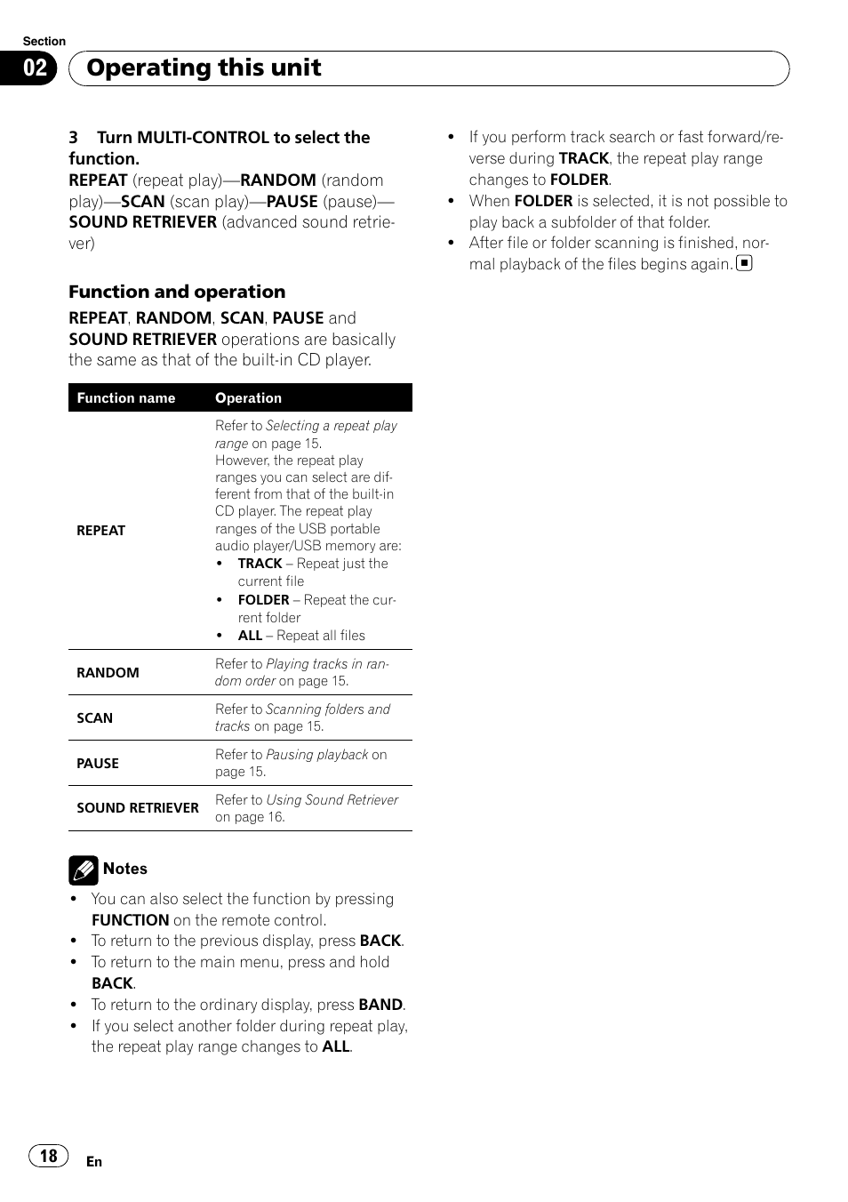Operating this unit | Pioneer DEH-P4050UB User Manual | Page 18 / 167