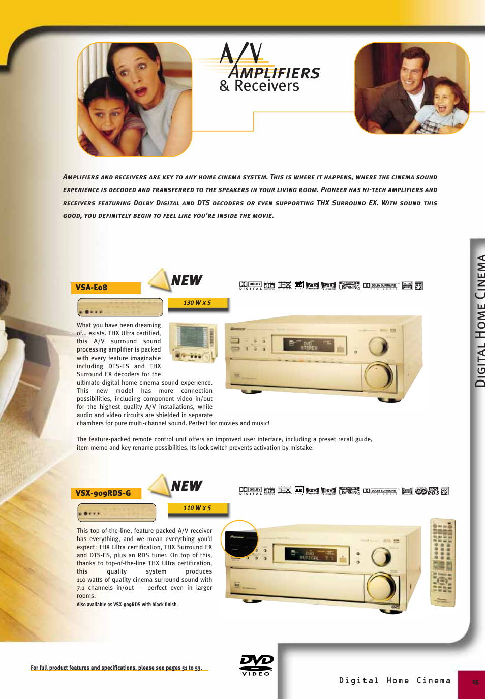 Amplifiers, Receivers, Digit al ho me cinema | Pioneer Digital Home Cinema System User Manual | Page 15 / 21