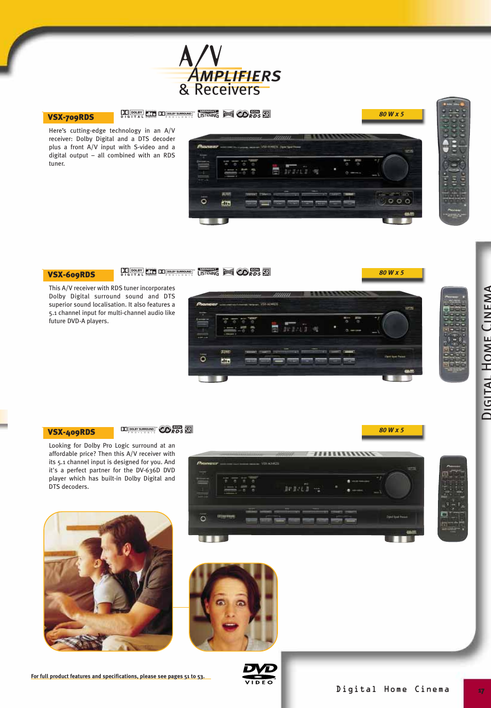Amplifiers, Receivers, Digit al ho me cinema | Pioneer Digital Home Cinema System User Manual | Page 17 / 21