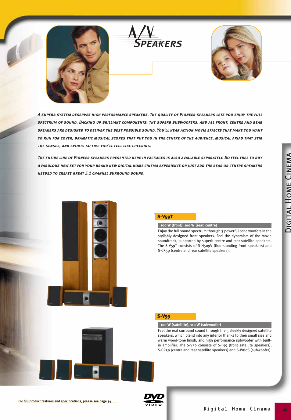 Speakers, Digit al ho me cinema | Pioneer Digital Home Cinema System User Manual | Page 19 / 21