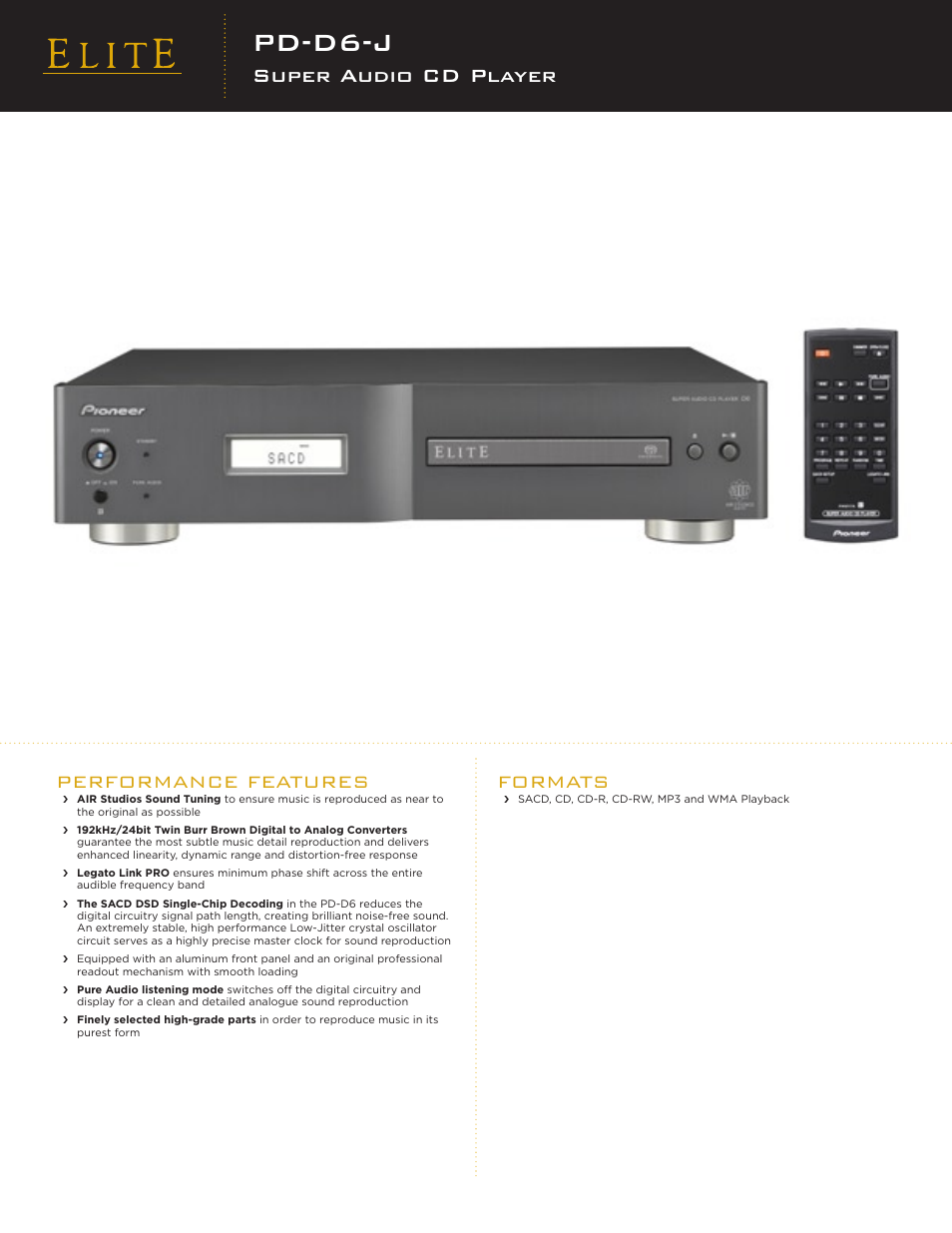 Pioneer PD-D6-J User Manual | 2 pages