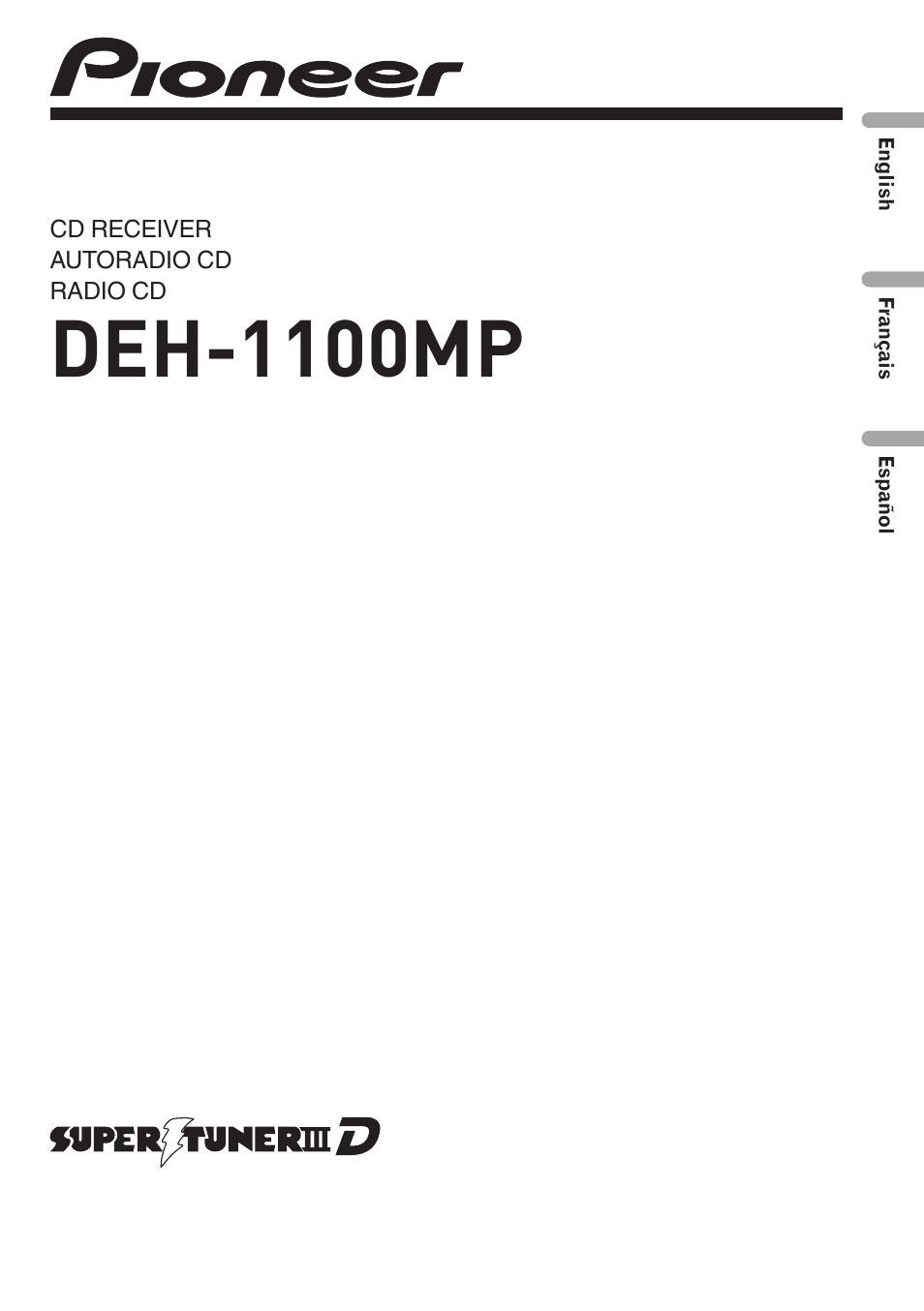 Pioneer DEH-1100MP User Manual | 62 pages