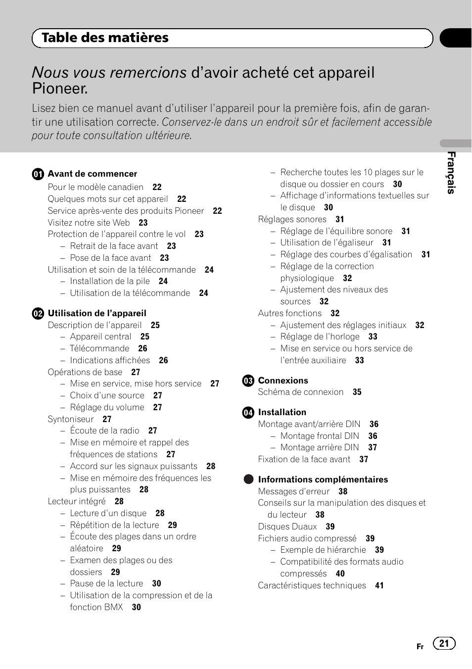 Pioneer DEH-1100MP User Manual | Page 21 / 62