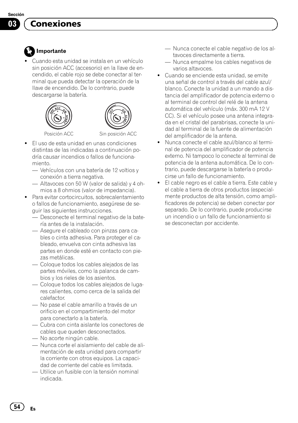 Conexiones | Pioneer DEH-1100MP User Manual | Page 54 / 62
