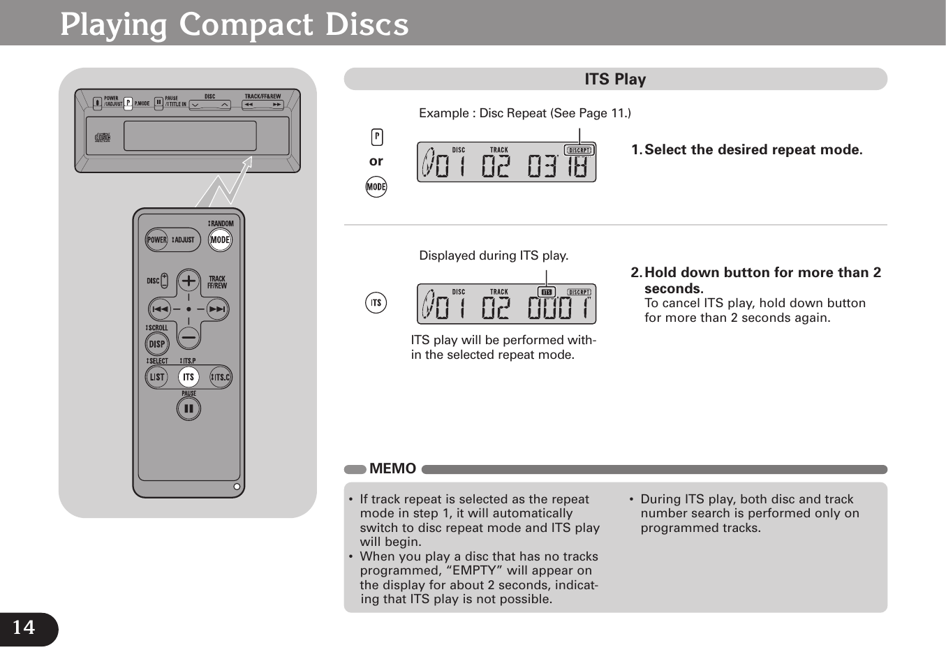 Playing compact discs | Pioneer CDX-FM677 User Manual | Page 14 / 35