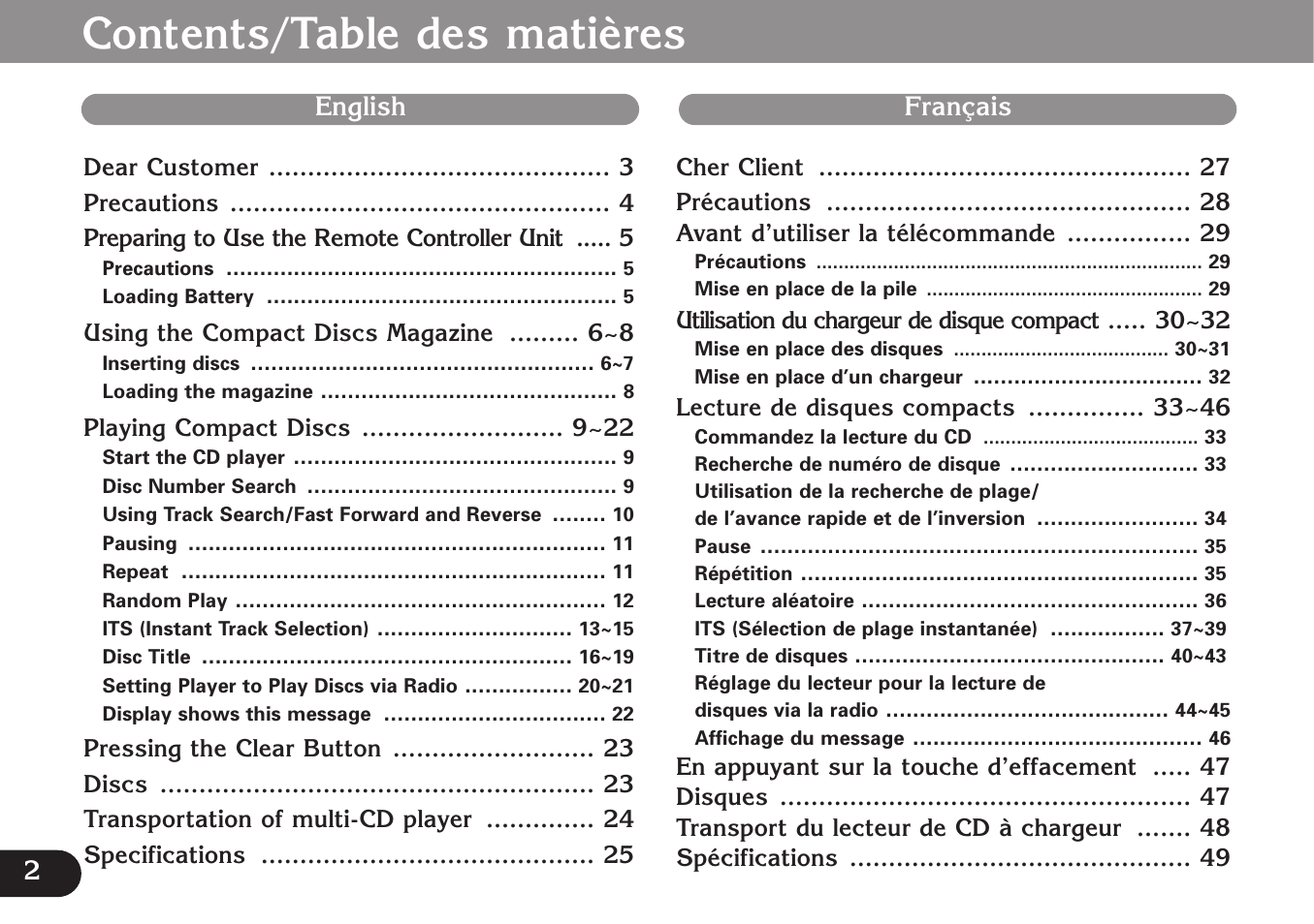 Pioneer CDX-FM677 User Manual | Page 2 / 35