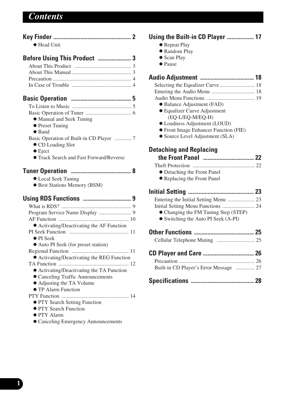 Pioneer DEH-2330R User Manual | Page 2 / 86