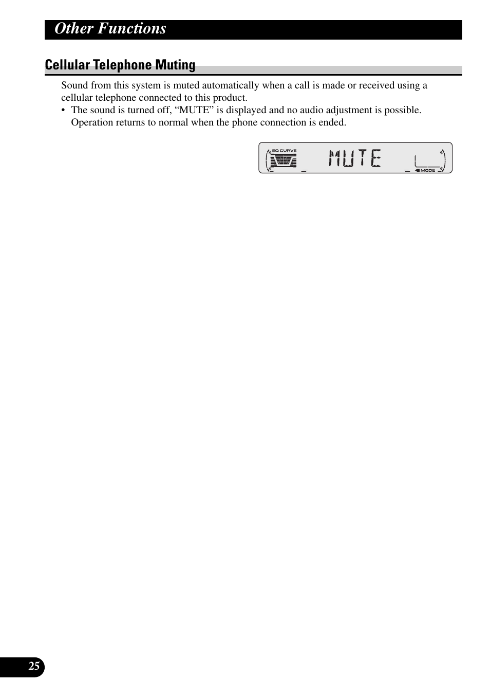 Other functions, Cellular telephone muting | Pioneer DEH-2330R User Manual | Page 26 / 86