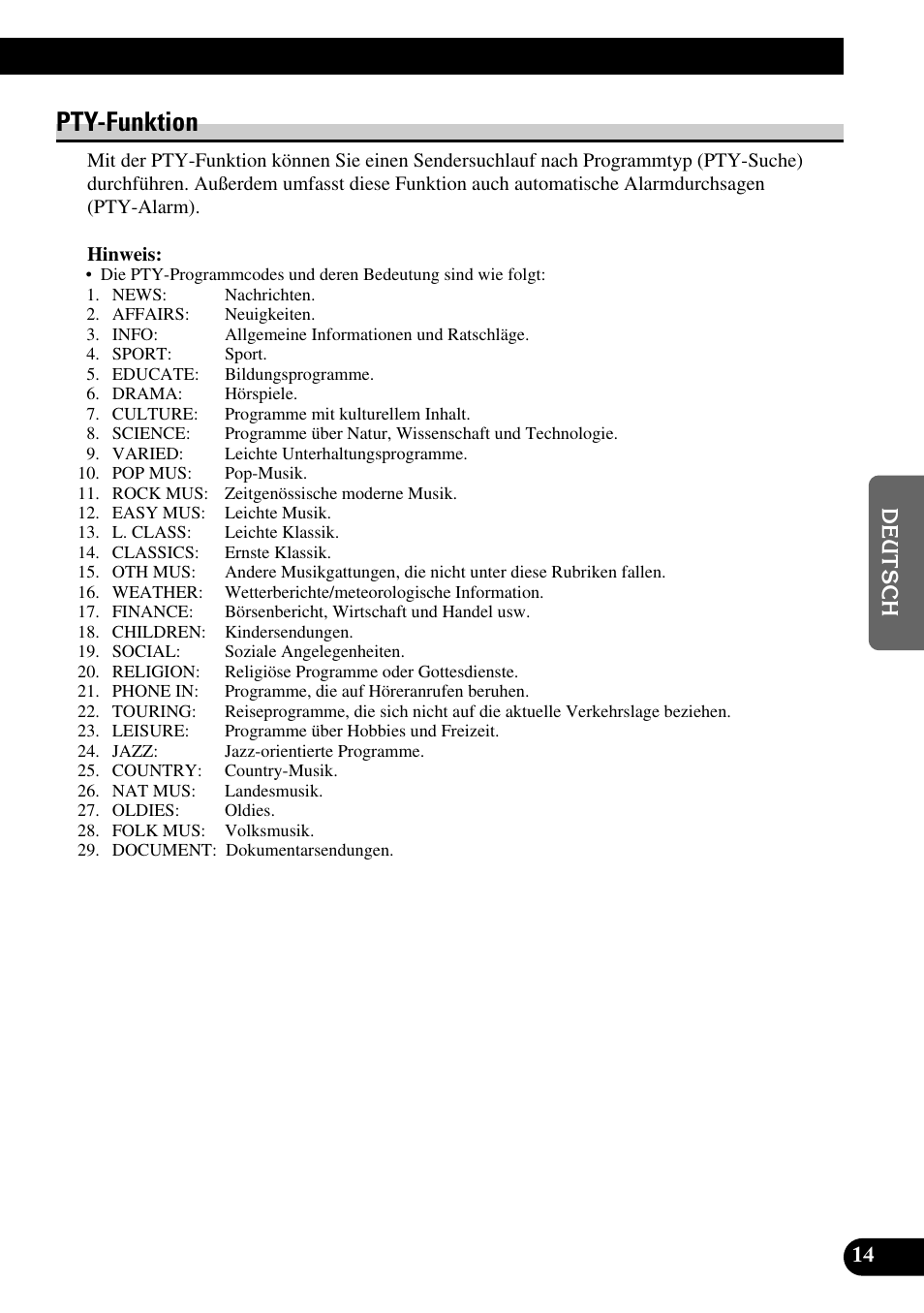 Pty-funktion | Pioneer DEH-2330R User Manual | Page 71 / 86