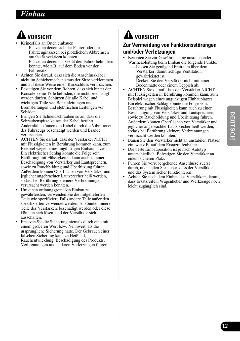 Einbau | Pioneer PRS-A900 User Manual | Page 41 / 100