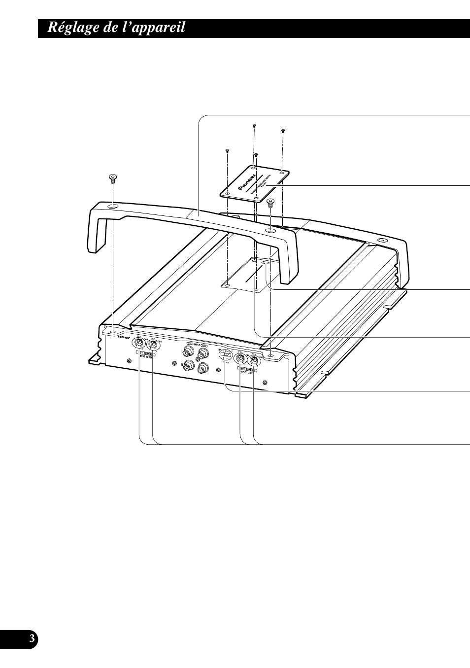 Réglage de l’appareil | Pioneer PRS-A900 User Manual | Page 46 / 100