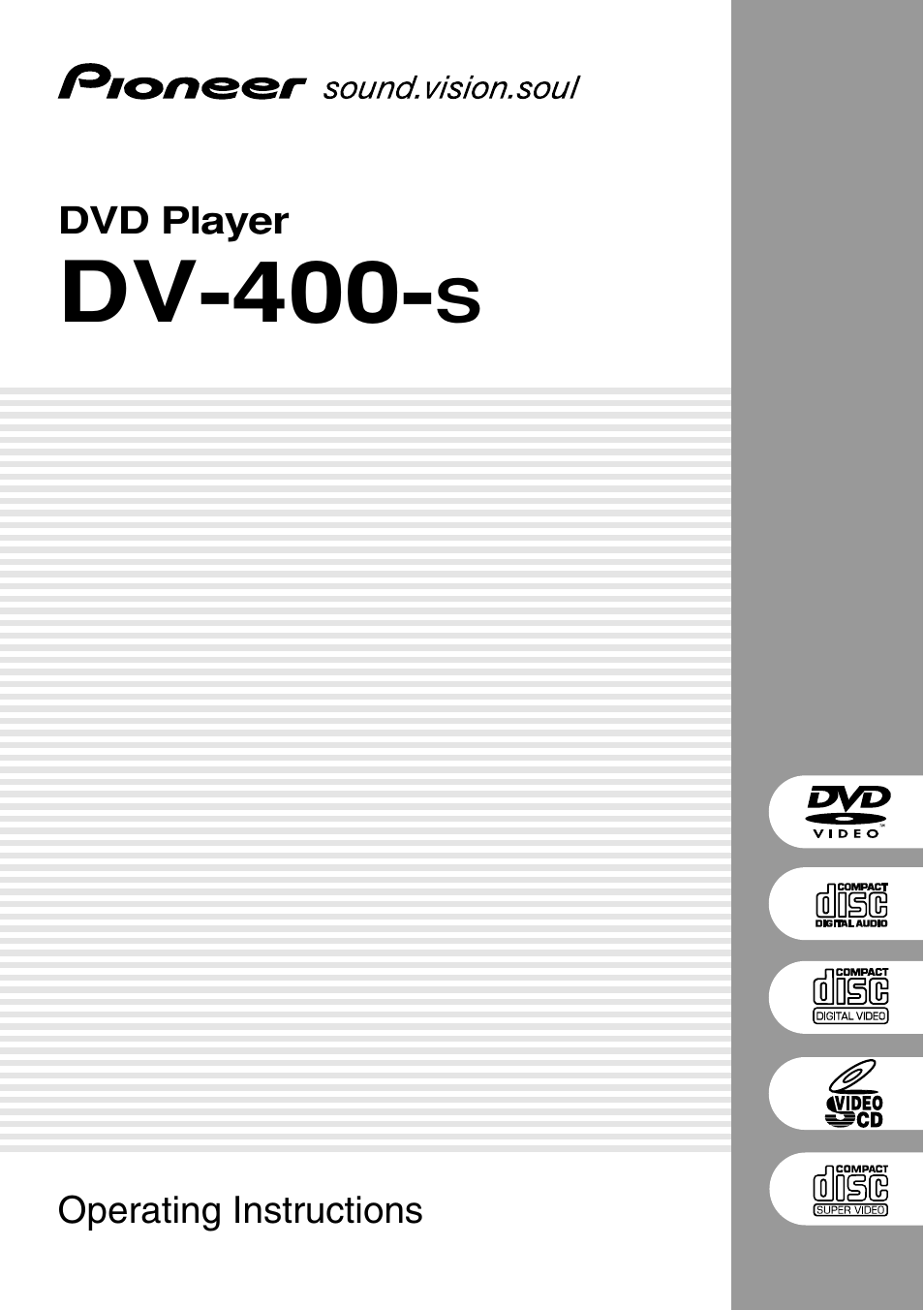 Pioneer DV-400-S User Manual | 60 pages