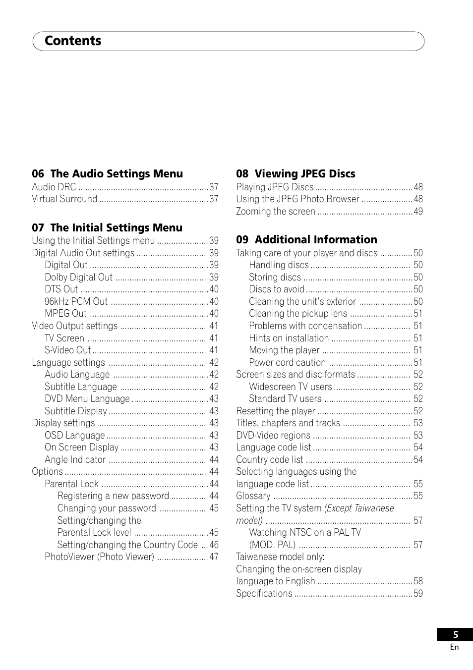 Pioneer DV-400-S User Manual | Page 5 / 60