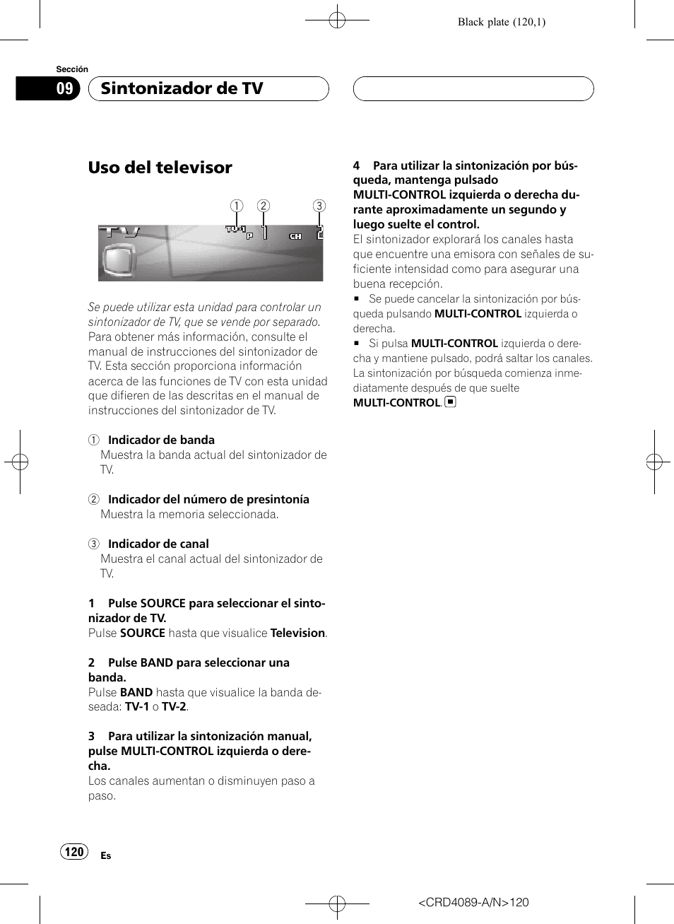 Sintonizador de tv uso del televisor, Uso del televisor, Sintonizador de tv | Pioneer SUPER TUNER III D DEH-P8850MP User Manual | Page 120 / 164