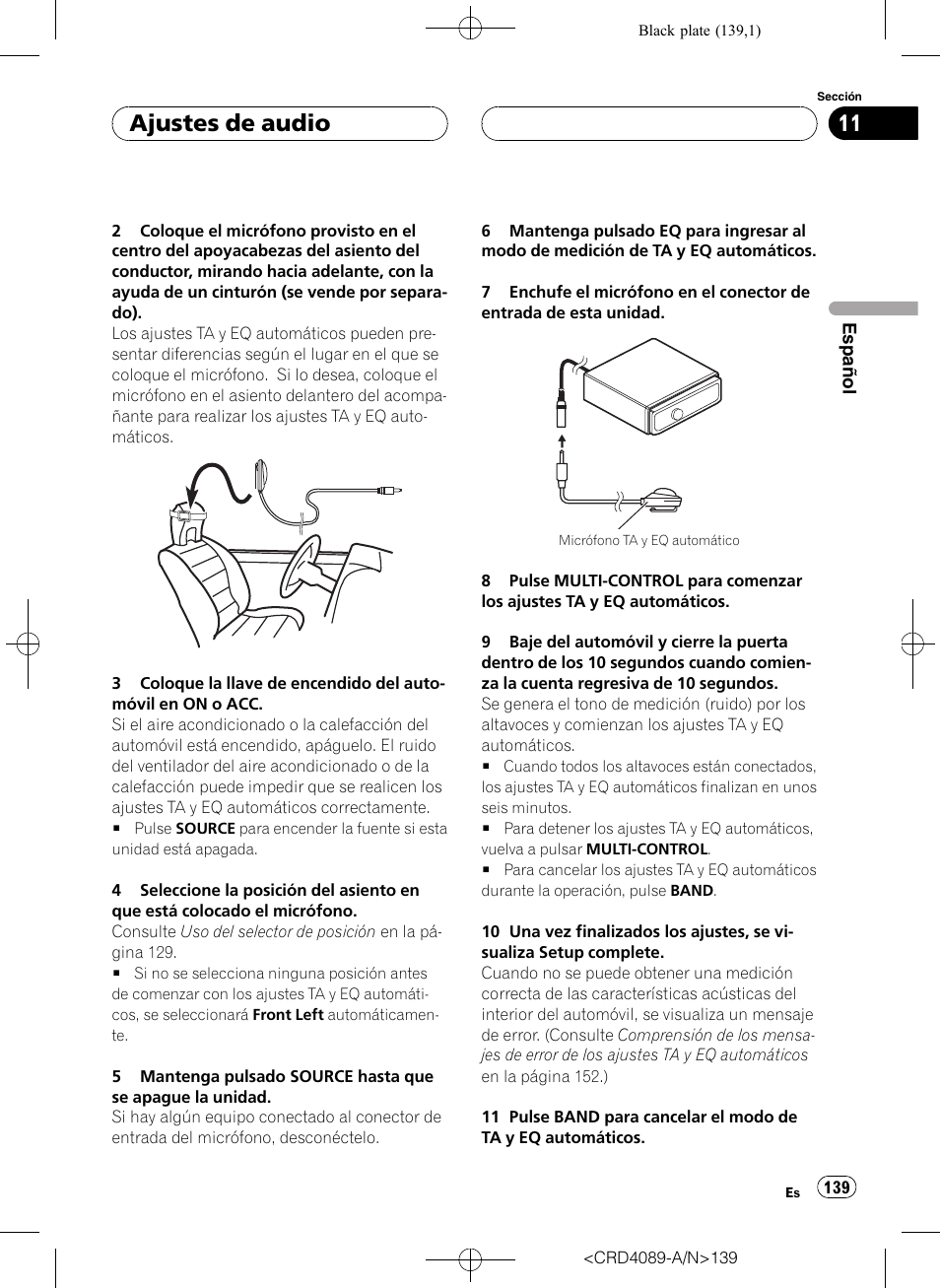 Ajustes de audio | Pioneer SUPER TUNER III D DEH-P8850MP User Manual | Page 139 / 164