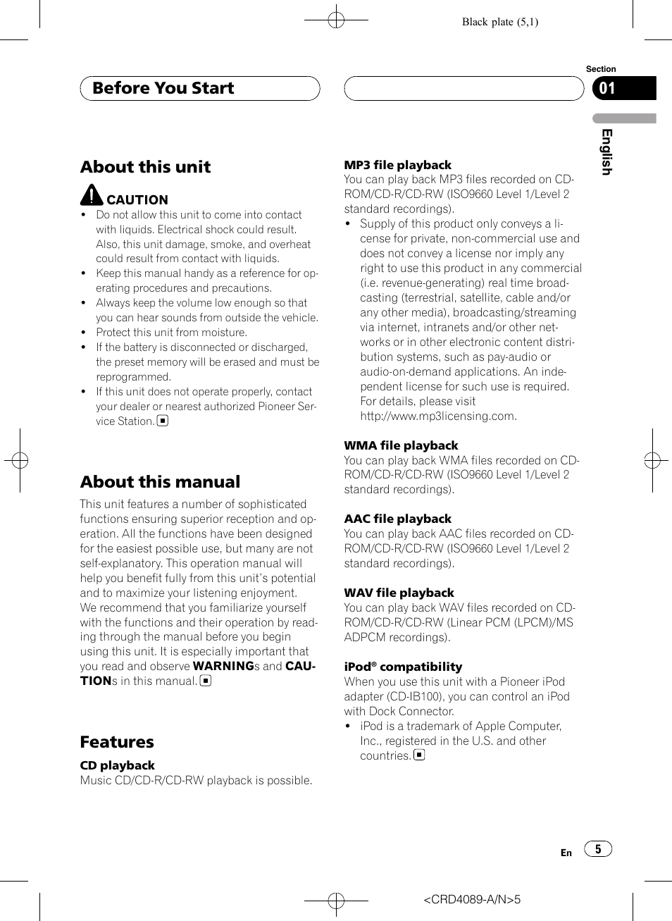 Before you start, About this unit, About this manual | Features | Pioneer SUPER TUNER III D DEH-P8850MP User Manual | Page 5 / 164